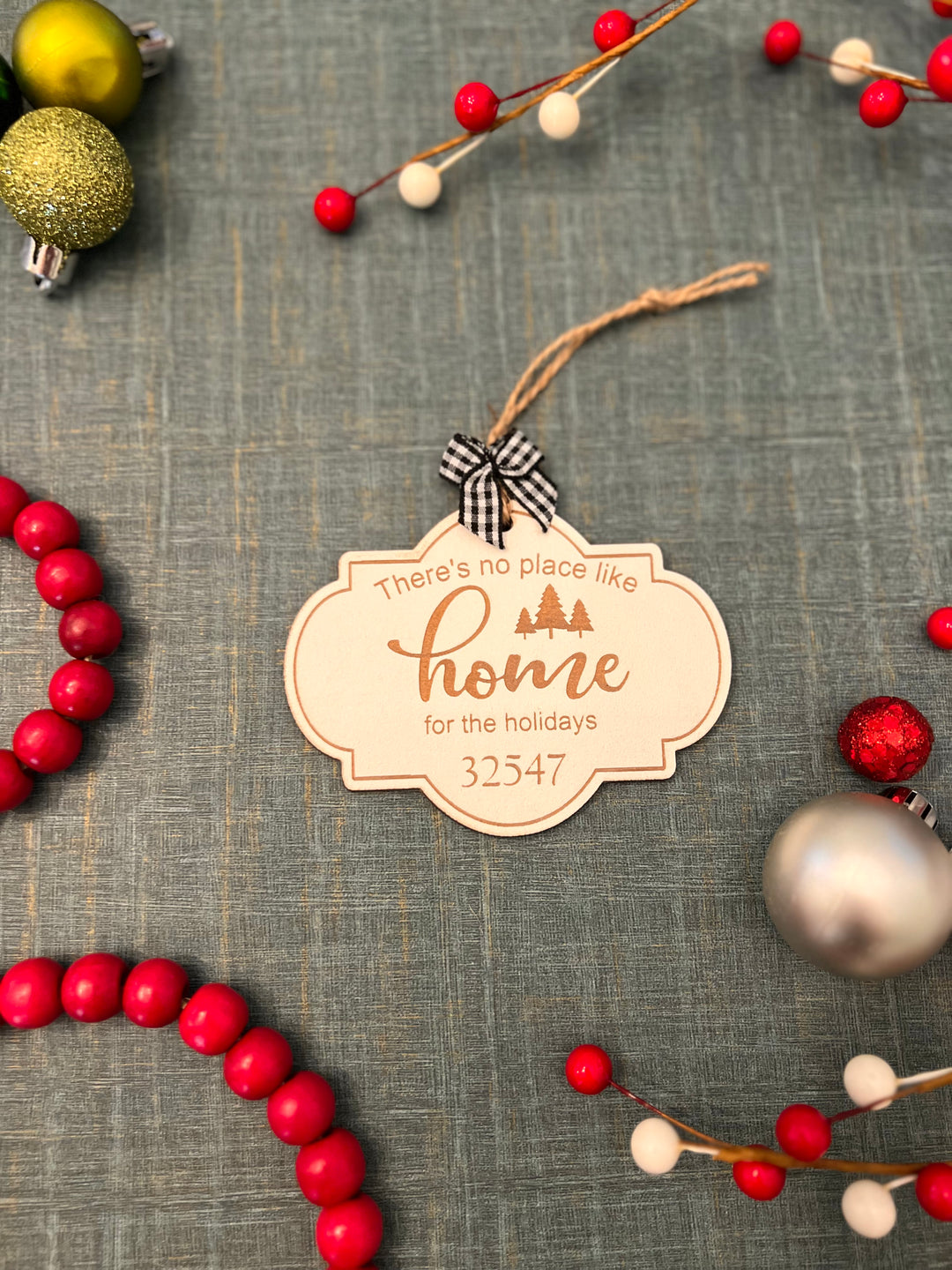 Personalized "There's No Place Like Home for the Holidays" Ornament