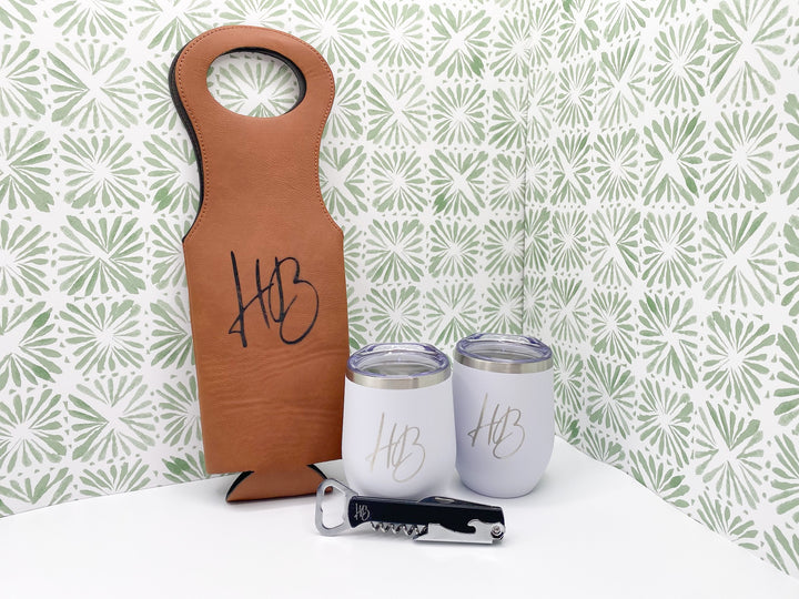 Wine Down Set - Tumblers, Wine Tote and Wine Opener